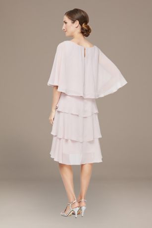 Short Chiffon Cape Dress with Necklace Collar | David's Bridal